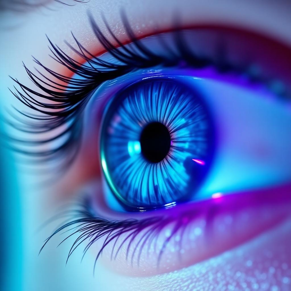 Close-up of a healthy human eye illustrating clear vision
