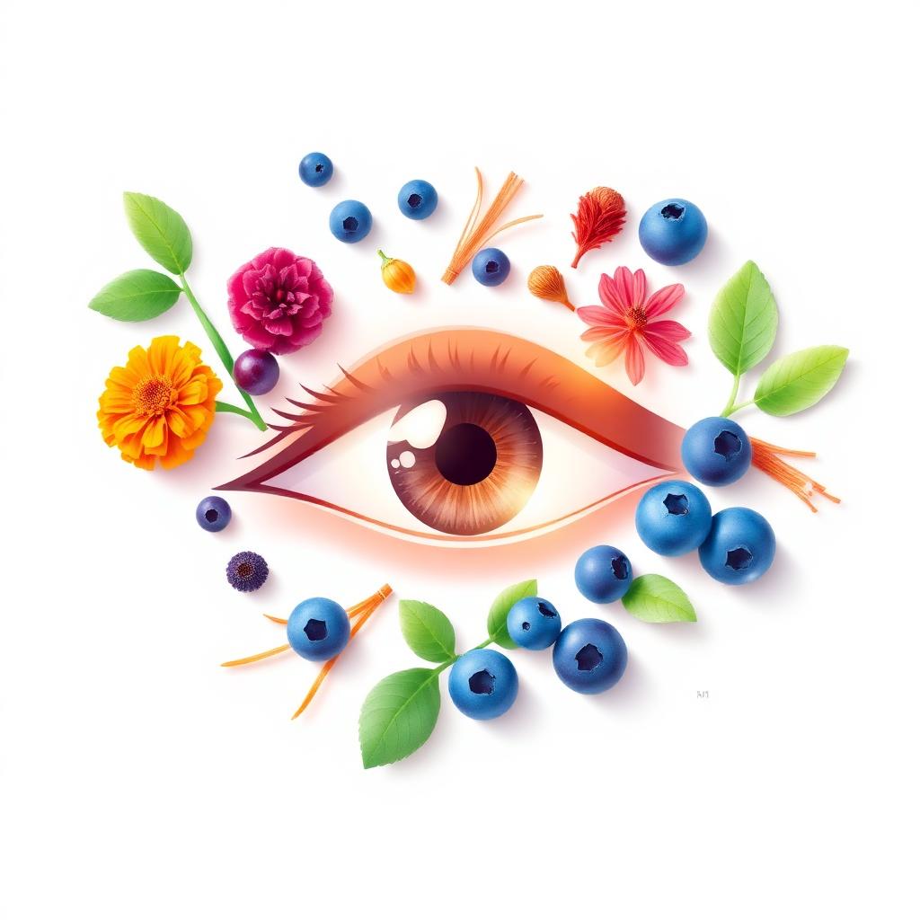 Natural EyeVitalis ingredients: bilberry, blueberries, marigold, saffron, ginkgo